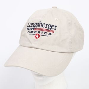 Longaberger America Embroidered Logo Packable Strapback Ball Cap Hat Beige